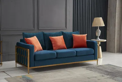 Produktbild von Dreisitzer Couch Polster Design Sofa 3er Sitz Sofas Zimmer Möbel Beige Moderne