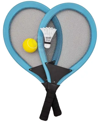 Zdjęcie produktu dla WOOPIE Duże Rakietki do Tenisa Badminton dla Dzieci Zestaw + Piłka Lotka