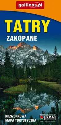 Immagine prodotto di Monti Tatra, Zakopane. Carta turistica laminata in formato tascabile / mappa della città. Edizione 2025. Galileos.