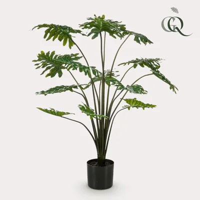 Image de Green boutiQ - Plante artificielle - Philodendron - 105 cm - Vert - Sans entretien - Haute qualité