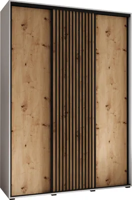 Produktbild von MEBLE KRYSPOL Sapporo 1 Schrank mit 3 Schiebetüren  - 205,2x180x45 cm - Weiß Artisan Schwarz