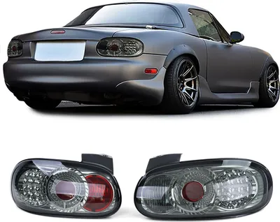 Produktbild von LED Klarglas Rückleuchten Schwarz BlackChrome für Mazda MX5 NB NBFL 98-05