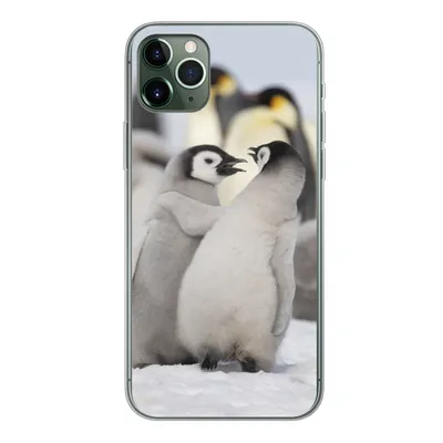 Produktbild von MuchoWow® Handyhülle Schutzhülle Hülle für iPhone 11 Pro Max Pinguine - Schnee - Tiere Silikon Softcase Handy Hülle - Schutz