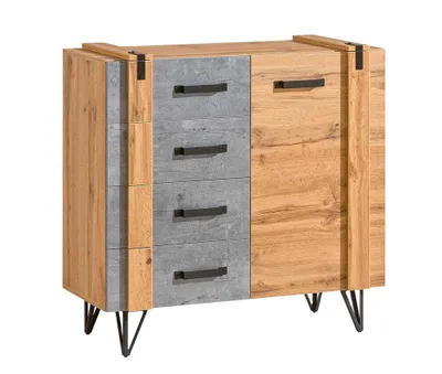 Zdjęcie produktu dla Komoda LOFTER LO6 Szerokość 90 cm Nowoczesna W Stylu LOFT Industrialna