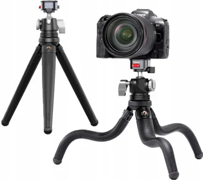 Imagen del producto de Trípode flexible profesional para cámara, teléfono o videocámara + Soporte ISO + 3 adaptadores de rosca 1/4'' / Quick-Lock Ulanzi / CLAW