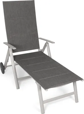 Produktbild von Vanage I Sonnenliege I mit Rollen, Gartenliege, Klappbar, Liege, Relaxliege, Aluminium, grau, VG-6910
