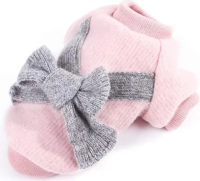 Produktbild von XS - Netter Haustier Welpen Katze Warmer Pullover Strickjacke Bogen Strickwaren Mantel Kleid Kleidung Sweatershirt Winter Flanell Kleiner Hund Chihuahua Yorkshire Hoodie Kleidung Hundemantel