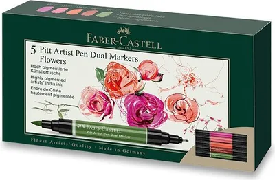 Image de FABER-CASTELL Tuschestift PAP Dual Marker 5x Flowers