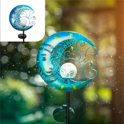 Produktbild von Gadgy Solar-Gartenstecker Gartendeko außen - Solarstecker für außen Garten als Gartenleuchte - Solarlampe Mond - Solar Gartenleuchte - Solarlampen für außen Deko wasserfest