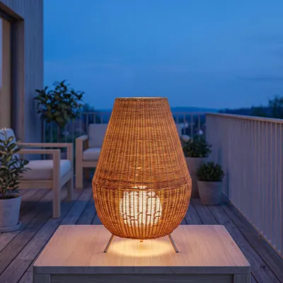 Immagine prodotto di Lampada da tavolo a batteria LED ricaricabile IP54 72 cm di altezza telecomando dimmer portatile lampada da tavolo esterna balcone giardino