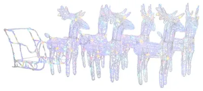 Obrázok produktu pre vidaXL Vianočná dekorácia sobie sane 320 LED akryl