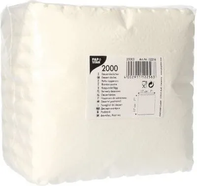 Produktbild von Dessertdeckchen 17 cm x 17 cm weiss