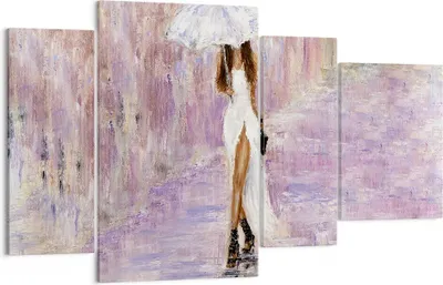Produktbild von Bild auf Leinwand - Leinwandbild - Frau Regenschirm - 120x70cm - Wand Bild - Wanddeko - Wandbilder - Leinwanddruck - Bilder - Kunstdruck - Wanddekoration - Leinwand bilder - Wandkunst - DL120x70-3822