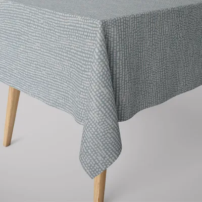 Produktbild von SCHÖNER LEBEN. Tischdecke Rainfall Regentropfen mineral blau weiß Größe 90x90cm