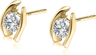 Produktbild von 585er Gelbgold Diamanten Ohrstecker Spannfassung 0,40 ct.