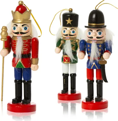Obrázek produktu pro 3X Ozdoba Na Vánoční Stromeček Louskáček 12,5 Cm Vánoce Dekorativní Figurka