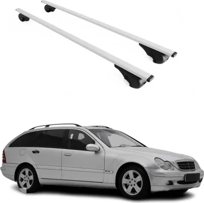 Obrázek produktu pro Příčné střešní nosiče pro Mercedes třídy C S203 (2000–2007), barva: stříbrná