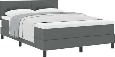 Produktbild von vidaXL Boxspringbett mit Kopfteil Dunkelgrau 160 x 200 cm Stoff