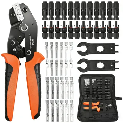 Krimptang-Set für Solarkabel 2,5/4/6 mm², 12 Paar PV-Stecker, IP68