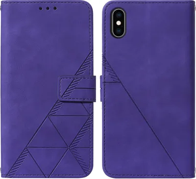 Produktbild von iPhone XS Max Hülle, Schlank Prägung Flip Leder Kartenfächer Schutzhülle mit Ständer für iPhone XS Max Lila