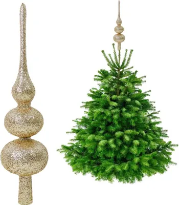 Produktbild von Champagner Christbaumspitze - Glitzer Christbaumspitze 34 cm
