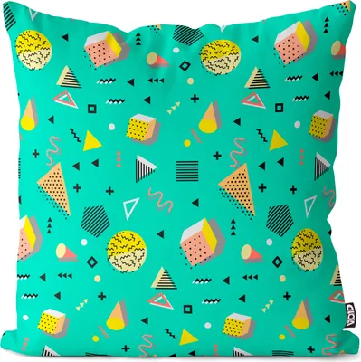 Produktbild von VOID Retro Vintage Muster 80s 90s Würfel Kissenbezug Kissenhülle Sofakissen Kissen Deko Outdoor-Kissen Dekokissen