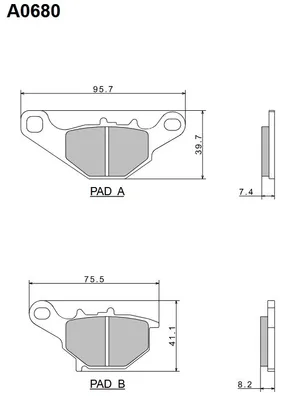 Productafbeelding van Remblokken NISSIN KH230/KH396, semi-metalen, premium kwaliteit, Japan, ECE R90