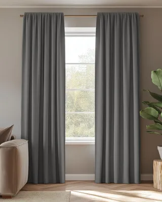 Produktbild von Vorhang Amber Blickdicht HOOMstyle 140x270cm - Kräuselband - Anthrazit
