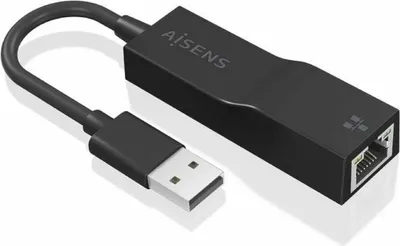 Image de Adaptateur USB 3.0 Aisens A106-0766/ USB Mâle - RJ45 Femelle/ 15cm/ Noir
