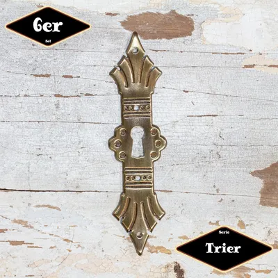 Produktbild von Schlüsselplatte,Serie"Trier",6er Pack | Messing pat.|H12,2xB3,3cm