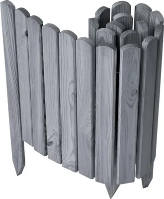 Produktbild von Garronda Beeteinfassung Holz Rollzaun Gartenzaun imprägniert Flexibler Rollborder Rasenkante Länge: 100 cm (Grau, Höhe: 40 cm)