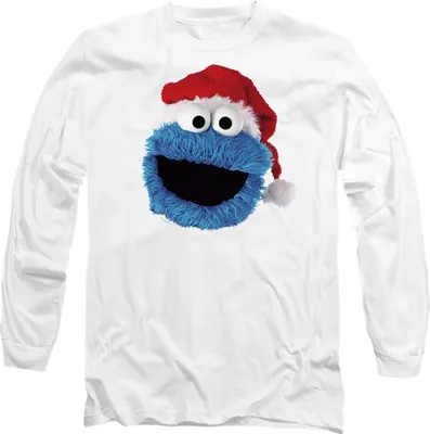 Produktbild von Sesame Street - T-Shirt für Herren/Damen Uni, weihnachtliches Design, Langärmlig TV26670 (L) (Weiß)