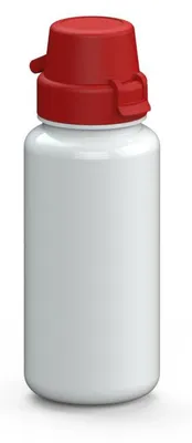 Zdjęcie produktu dla Butelka na wodę "School" 400 ml - butelka do picia wykonana z tritanu, wolnego od BPA, przeznaczona dla dzieci i dorosłych, z zakrętką zapobiegającą wyciekom - biało-czerwona