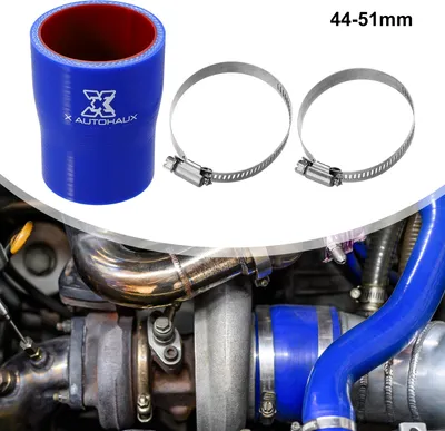 Image de Droit Silicone Tuyau Tube Bleu Rouge pour Voiture 44x51mm