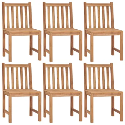 Image de vidaXL Chaises de jardin 6 pcs. avec coussins teck massif