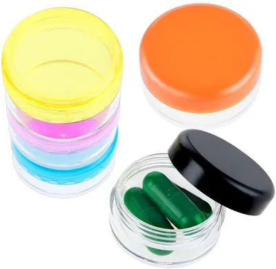 Imagen del producto de Contenedor mini para pastillas - Libre de BPA - Portátil - Mini - Compacto - Caja de almacenamiento
