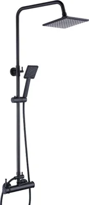 Obrázek produktu pro Sprchová souprava - Dešťová sprcha 20 cm - se sprchovou baterií - černá - levá