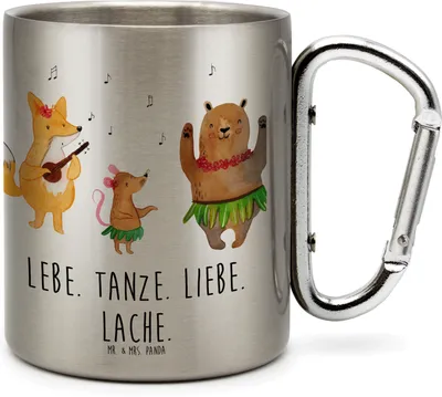 Produktbild von Mr. & Mrs. Panda Thermobecher Waldtiere Aloha - Transparent - Geschenk, Igel, Lustige Sprüche, Hase, Bär, Wald, Becher Aus Edelstahl, Leben, thermotasse, Isolierbecher