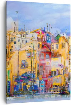 Produktbild von Bild auf Leinwand - Leinwandbild - Einteilig - Altstadt Mietshaus - 50x70cm - Wand Bild - Wanddeko - Wandbilder - Leinwanddruck - Wanddekoration - Leinwand bilder - Wandbild - PA50x70-3419