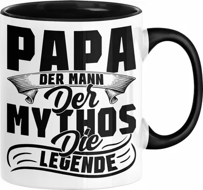 Produktbild von Papa Der Mann Der Mythos Die Legende Tasse Vatertag Spruch Bester Papa Geschenkidee Vater (Schwarz)