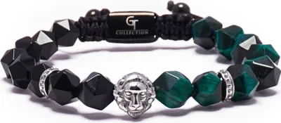 Produktbild von GT Collection | Lion Head Armband Herren mit Energie Steine, mit Verstellabarer Kordel und Geschenkschachtel