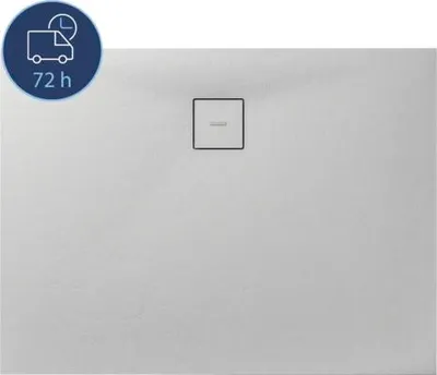 Produktbild von BREUER Duschwanne Mineralguss Modern Line Express Q72 Steinoptik steingrau 80 x 140 cm