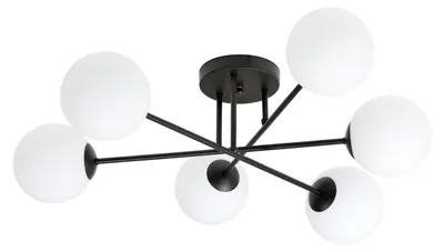 Productafbeelding van Hanglamp ROMA van zwart staal en opaalglas