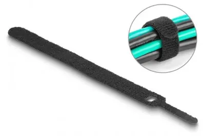 Produktbild von DeLOCK Klett-Kabelbinder L 150 x B 12 mm schwarz 10 Stück, Kabelbinder mit Klettverschluss, Schwarz, 150 mm, 12 mm, 10 Stück(e)