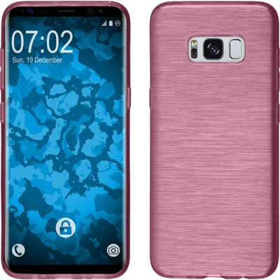 Produktbild von PhoneNatic Case kompatibel mit Samsung Galaxy S8 - pink Silikon Hülle brushed + flexible Folie