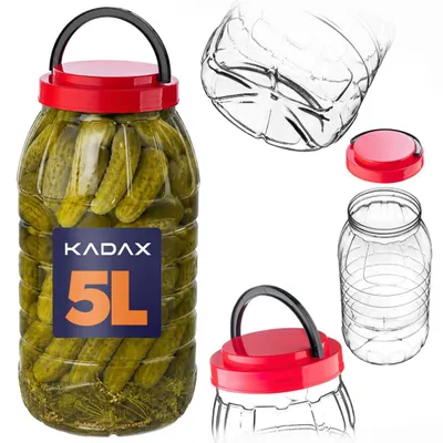 Produktbild von KADAX Vorratsglas 5L mit Deckel, 1 Stück, Vorratsdose aus PET Kunststoff, Küchenbehälter, Kunststoffbehälter für Lebensmittel, Aufbewahrungsglas, großer Lebensmittelbehälter