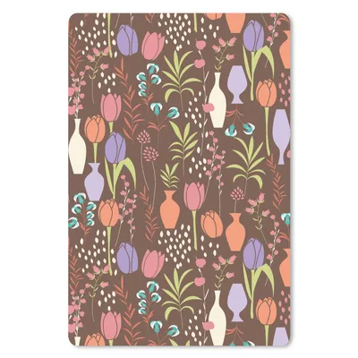 Produktbild von MuchoWow® Mauspad Mousepad Blumen - Vase - Muster 40x60 cm - Mousepads - Maus Mat - Pad - Mausunterlage - Schreibtisch Accesoire