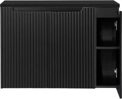 Zdjęcie produktu dla Szafka podumywalkowa z blatem 'Skelbolu' z 3 drzwiczkami 100 x 60 x 40 cm czarna ryflowana