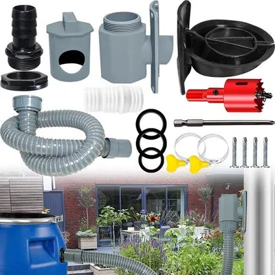 Produktbild von Regenwassersammler für Regenrohre - effizient und umweltfreundlich - mit Montagezubehör