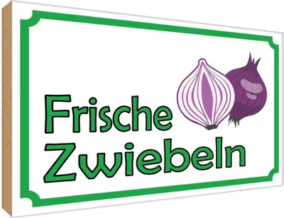 Produktbild von vianmo Holzschild 30x40 cm frische Zwiebeln Hofladen Marktstand Laden